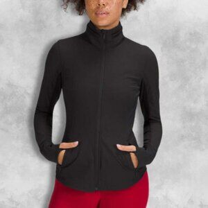 Lululemon Ribbed Nulux Running Jacket High Neck Thumbholes Cuffs Black Women's 2